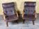 2x 60s 70s Easy Chair Leather Armchairs Westnofa Norway Mid Century