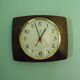 Electronic "Jaz" clock in formica, glass and brass - France - 60s