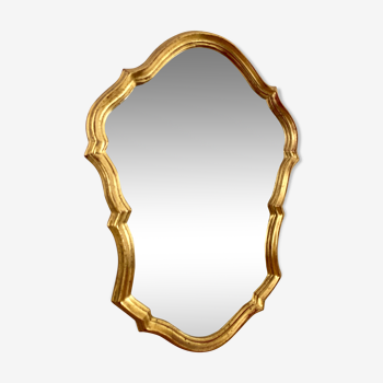 Ancien miroir doré baroque - 33x47cm