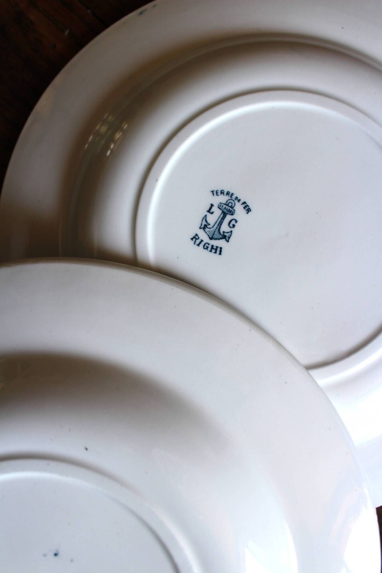 A set of 5 deep plates Chardon Bleu Terre de Fer Clairefontaine Righi