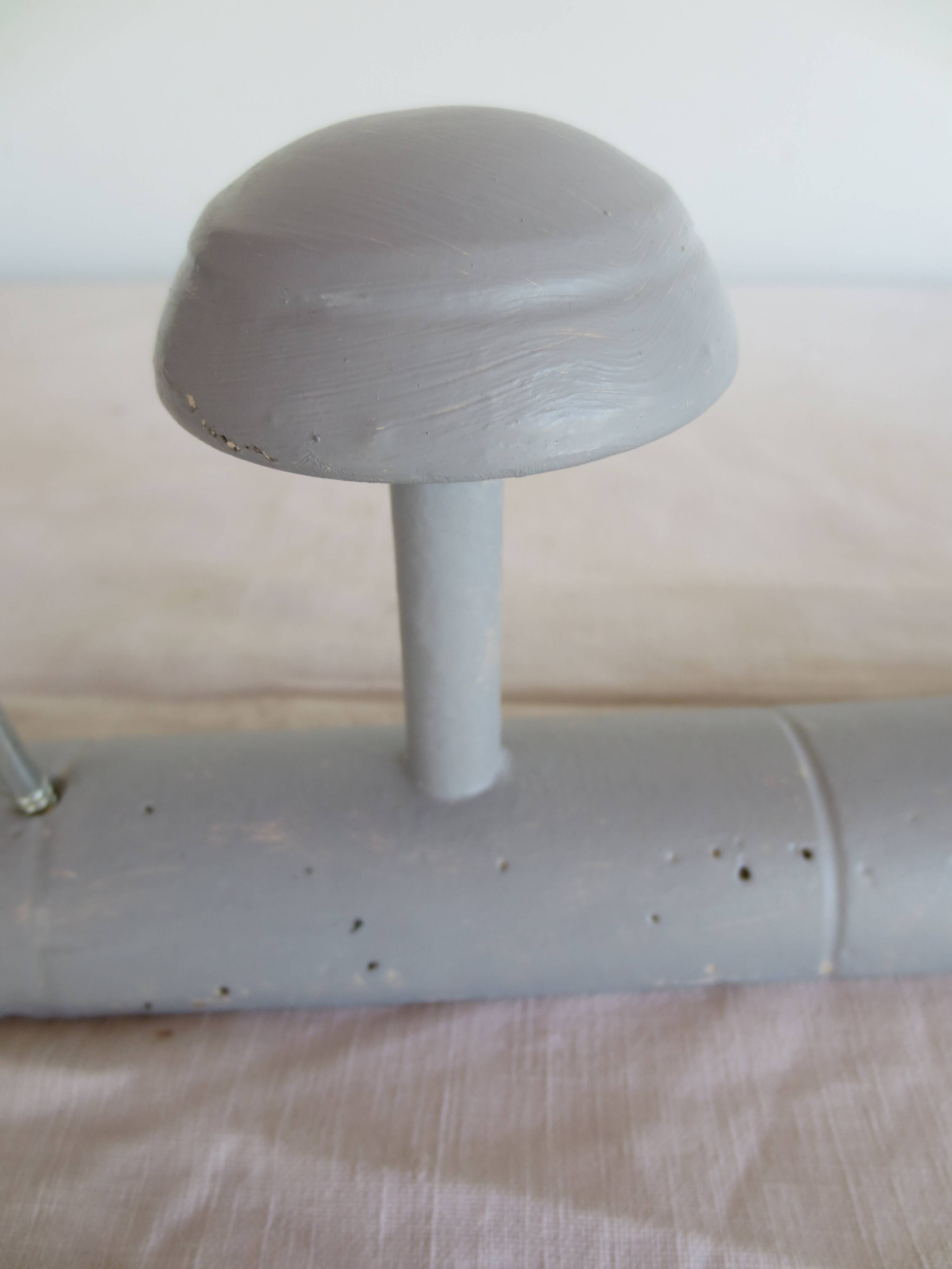 wooden coat rack, pebble grey, equipped with 4 hooks