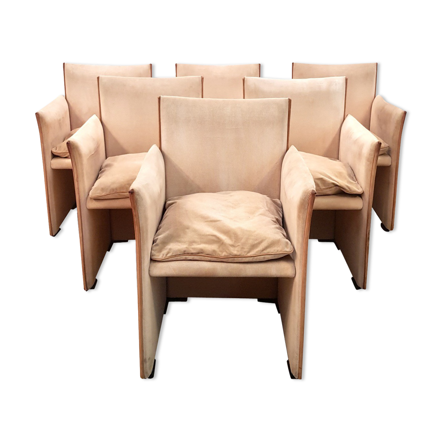 Ensemble de 6 fauteuils de pause Mario Bellini 401 - Cassina - années 1970