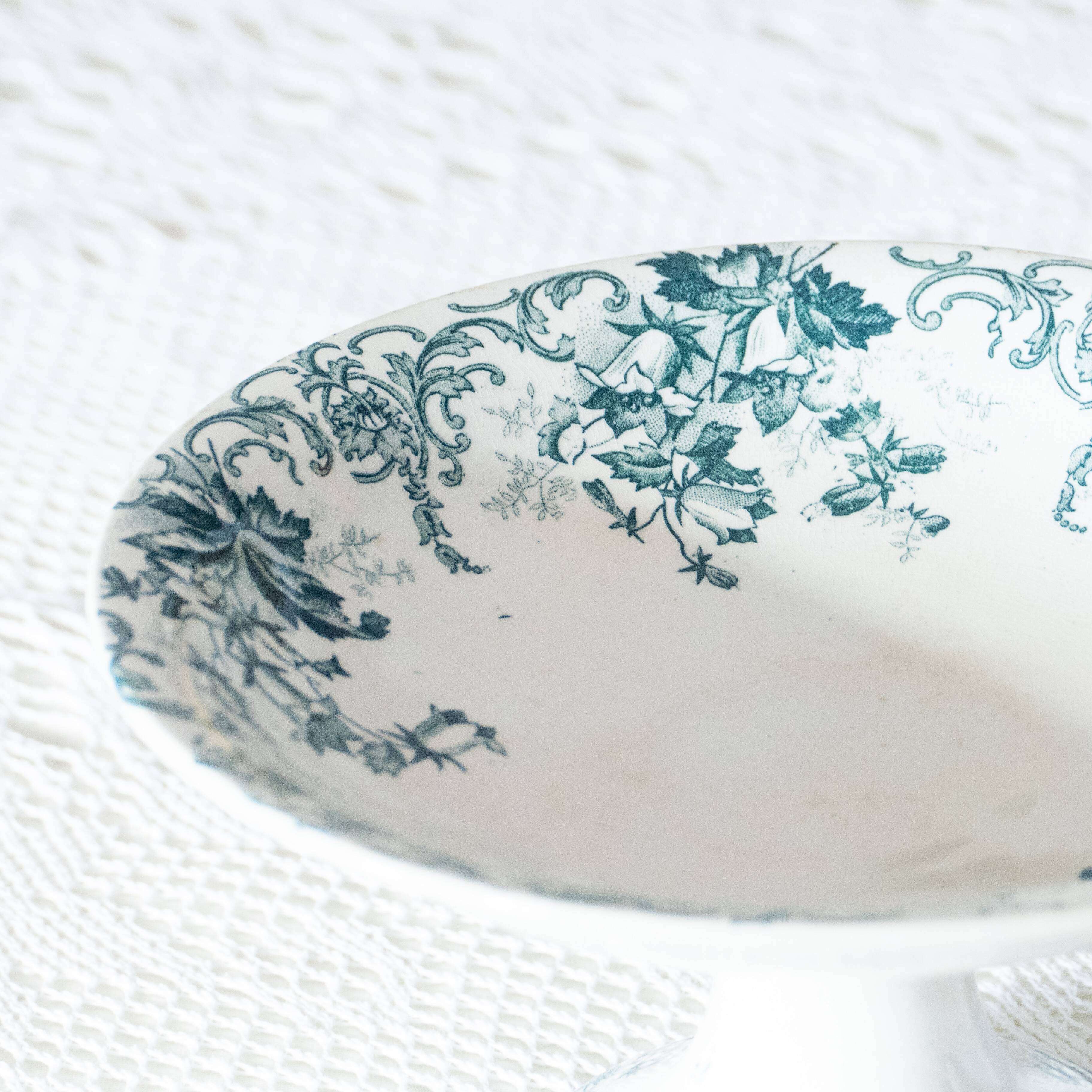 St Amand iron earth compote bowl "Campanule"