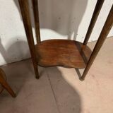 Pair of Louis XVI style kidney bedside tables with brass gallery, 20th century