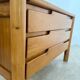 Antique solid elm chest of drawers, French design from the 60s, Maison Regain vintage