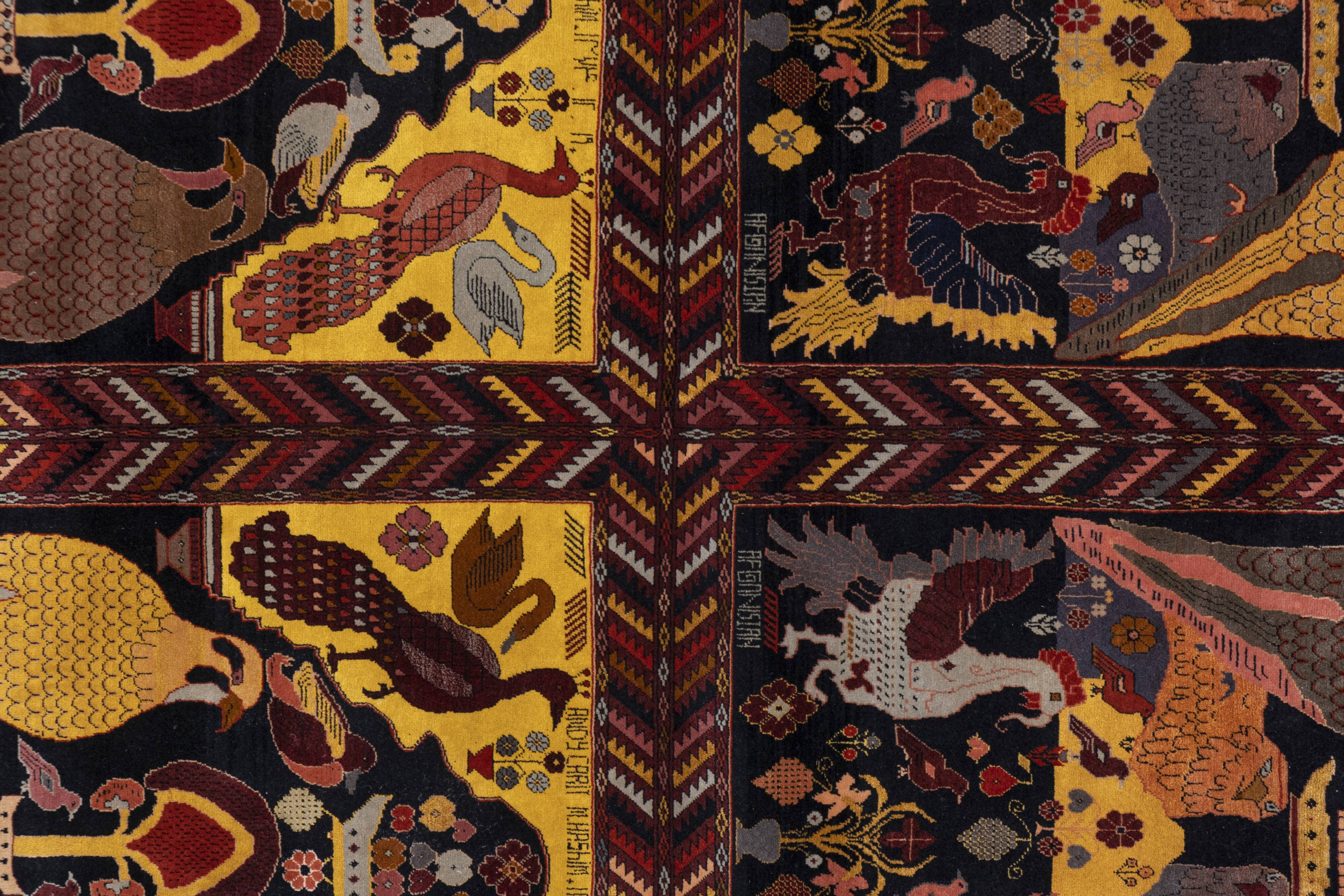 Vintage handmade traditional oriental turkish oushak rug 6'8" x 10'6"