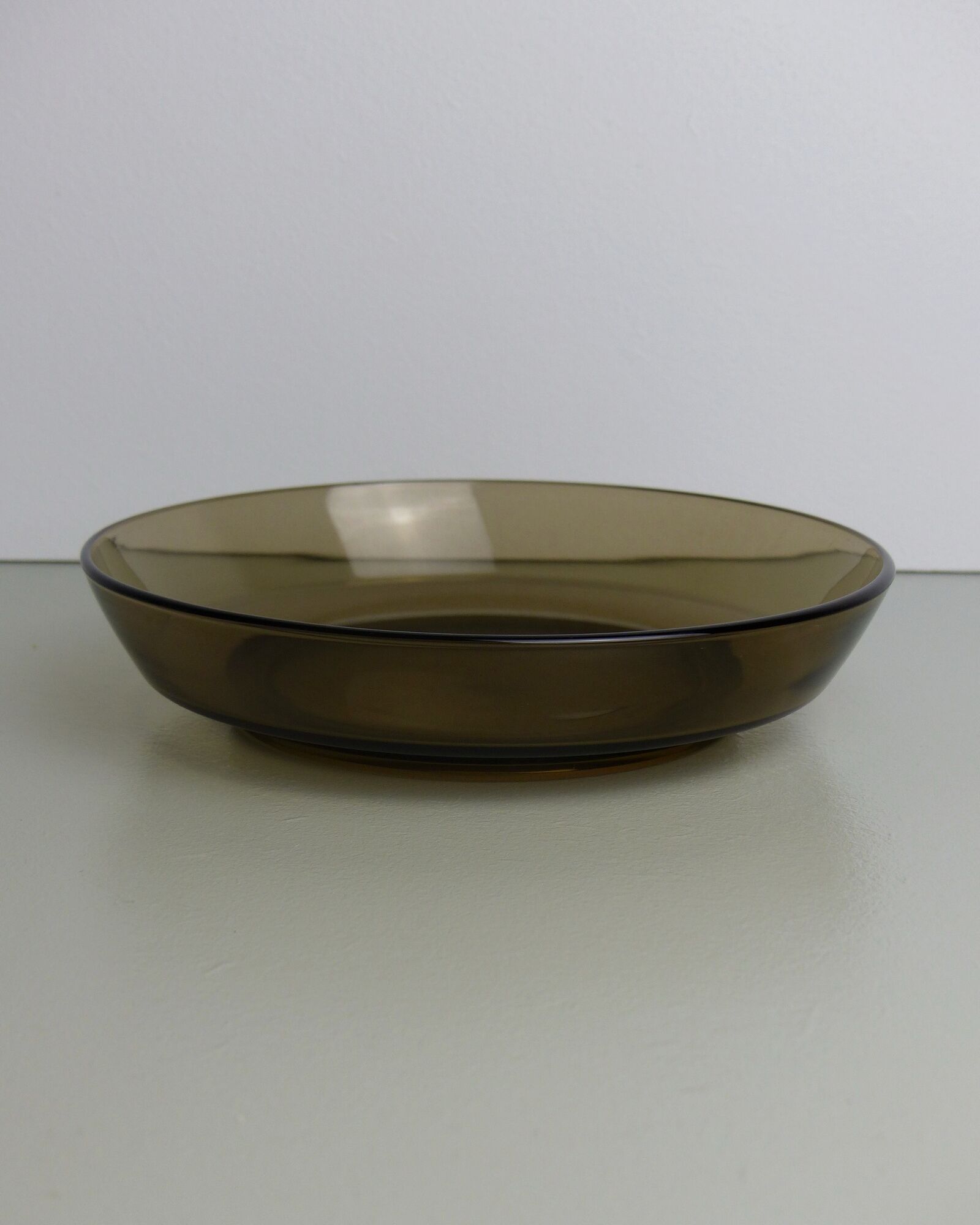 Set of 6 hollow plates in Vereco smoked glass