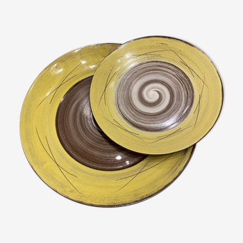 Duo of dishes in spiral ceramic