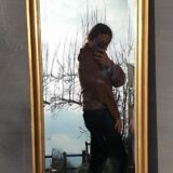 Beveled mirror gilded frame 140x42