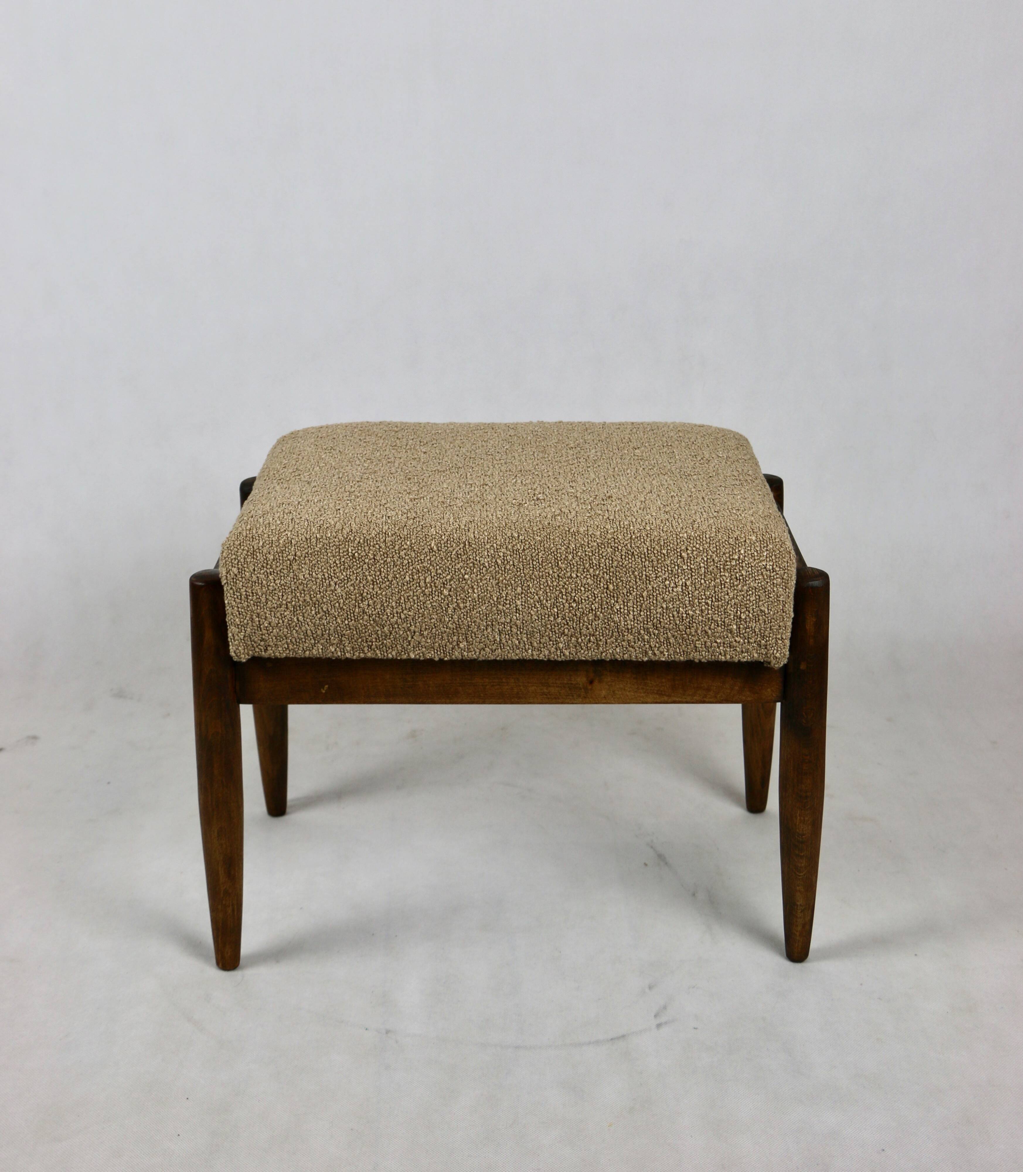 Vintage Beige boucle Stool by Homa, 1970s
