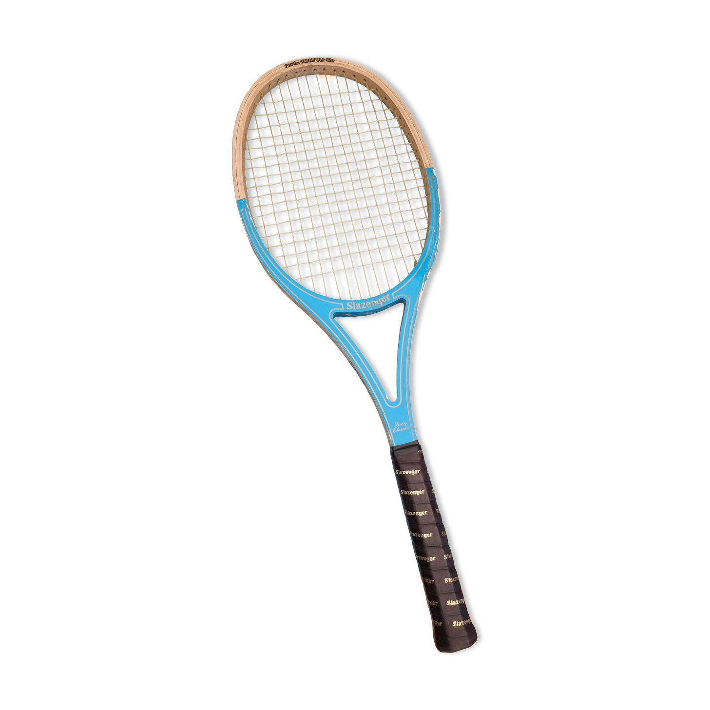 Vintage blue wooden racket