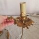 Small hand-held candle holder lamp in vintage gold metal