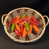 Large asymmetrical wicker basket