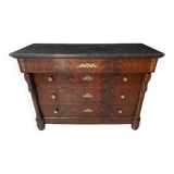 Mahogany chest of drawers with swan decoration