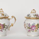 Pair of cfh gdm porcelain cream jars in limoges