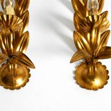 Pair of 1960s Italian gold-plated Florentine wall lamps