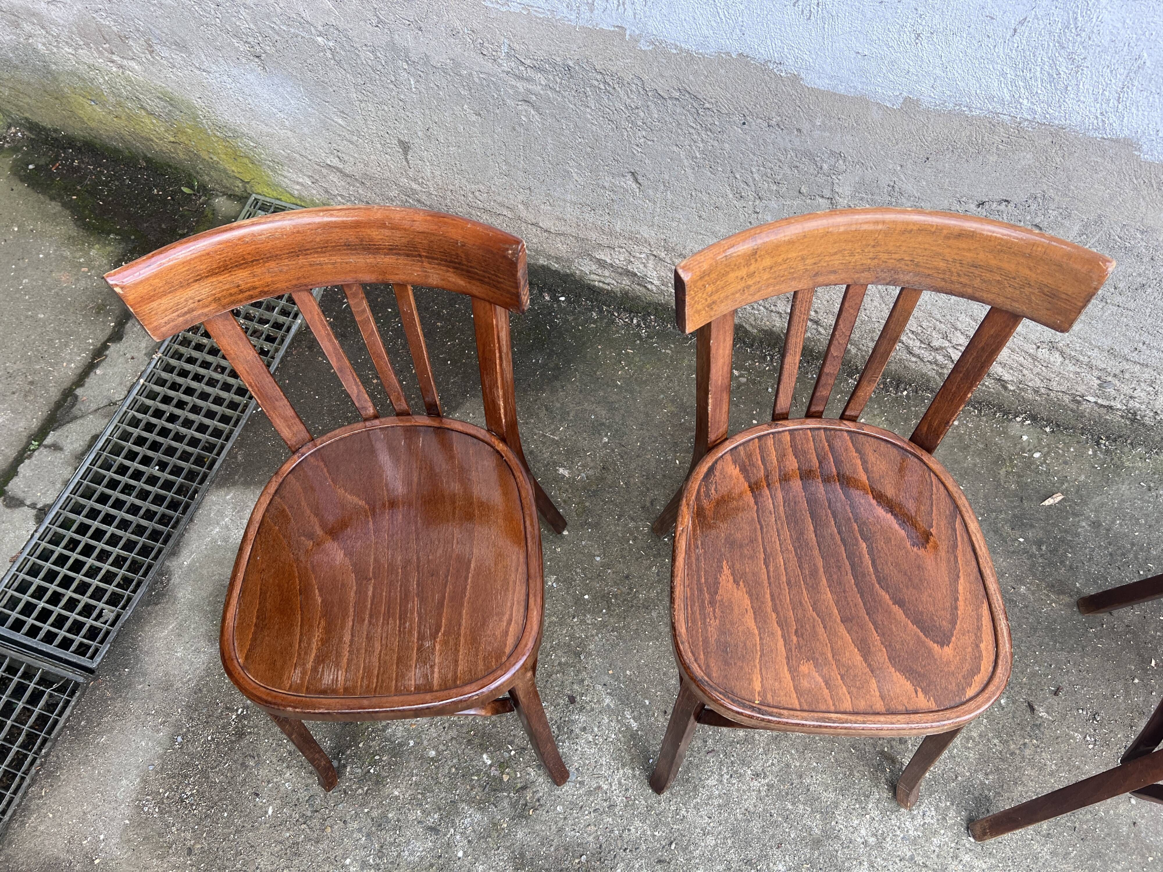 Lot 4 baumann chairs - bistro bar brasserie bohème vintage 1950 old