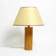 Large 1970s Italian bamboo table lamp with large oiled paper shad