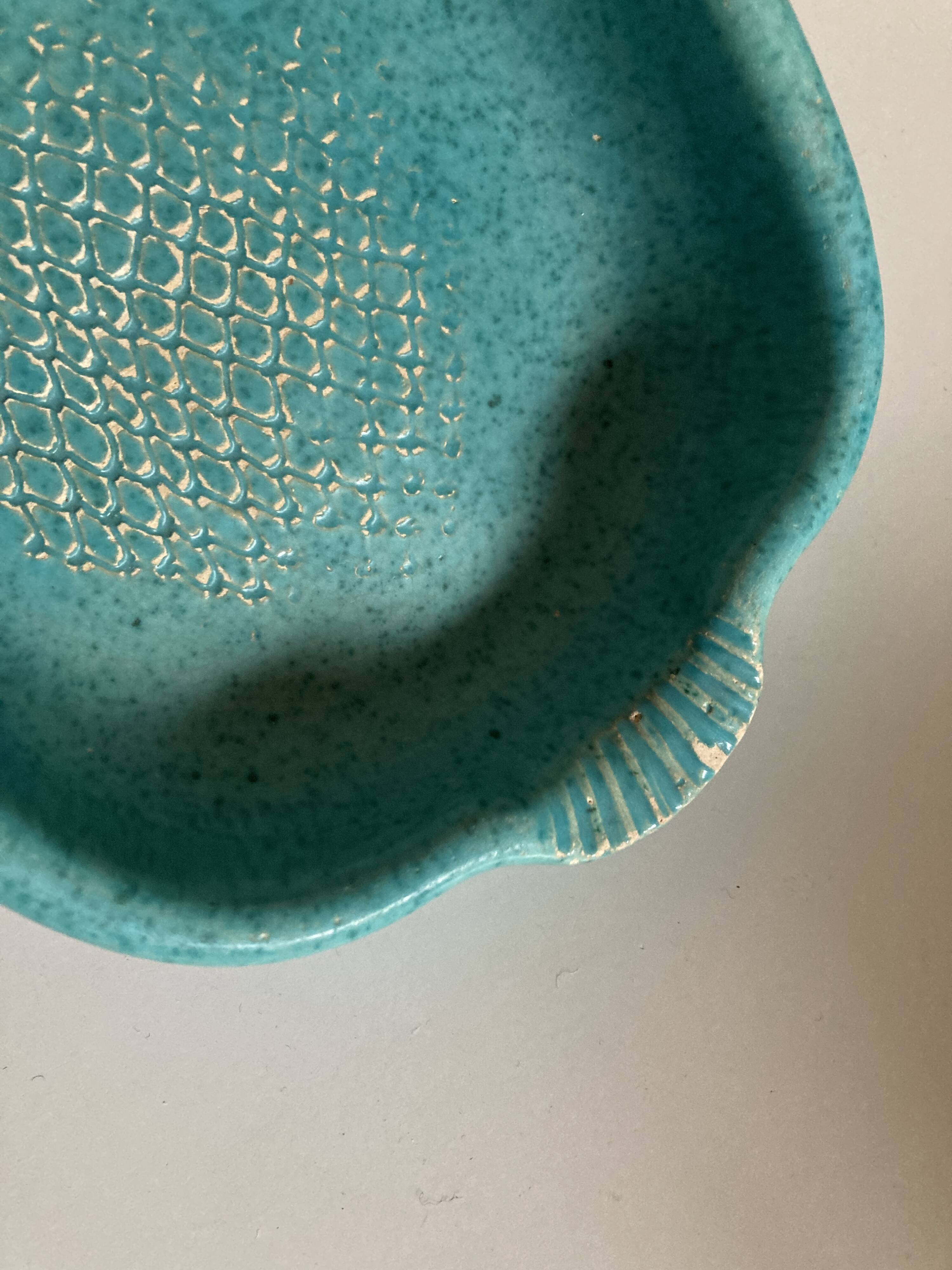 Vallauris turquoise fish ceramic 1950