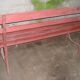 Garden bench wood metal early XXth "ox blood"
