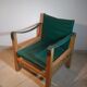 60s wood and leather armchair