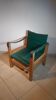 Fauteuil en bois et cuir, années 60