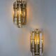 Pair of Venini wall lights, Murano cut glass, 1970s, Italy