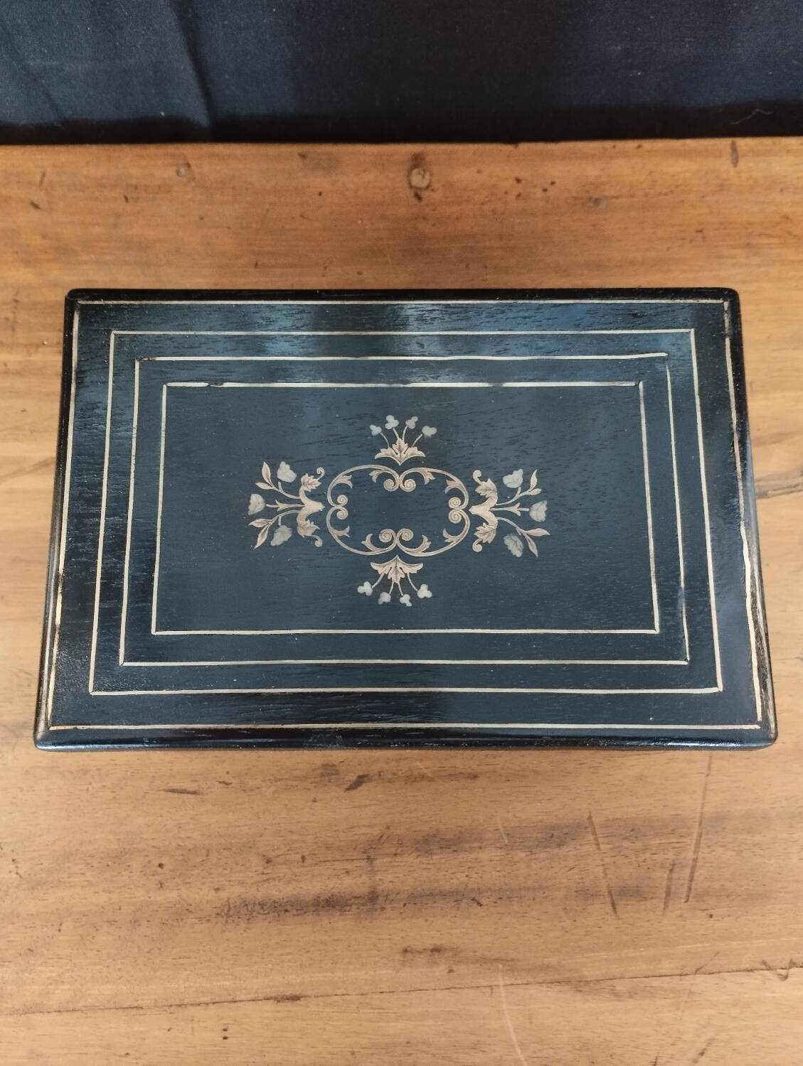 Marquetry jewelry box and music box
