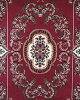 Persian oriental rug with medallion and floral pattern in red tones 225 x 165 cm