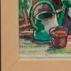 Original watercolour signed by Paul Delormoz (1895-1980) – Woman in the garden – In
