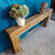 Brutalist console solid oak