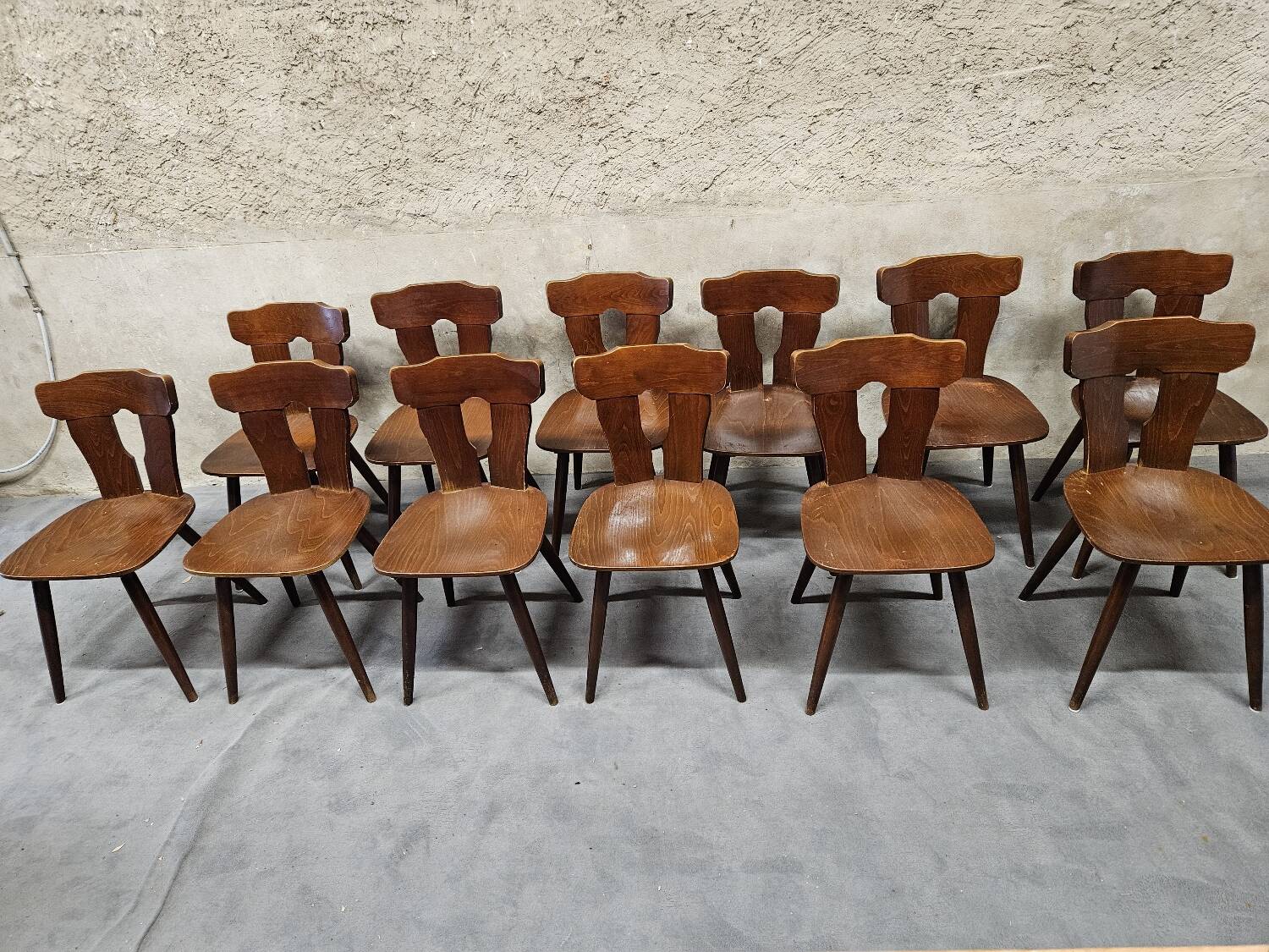 Set of 12 vintage bistro chairs 1960