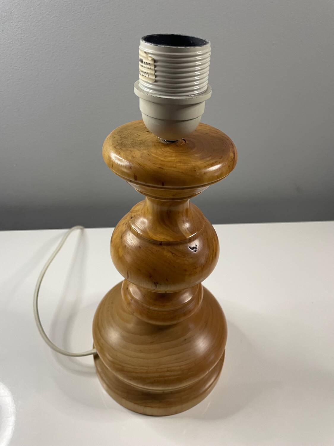 Turned wooden lamp base