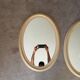 Miroir ovale vintage en bois patiné