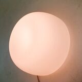 Milk glass ceiling or wall light by Glasshutte Limburg, Germany 1970's