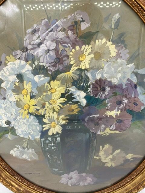 Ancient painting, still life with flowers, 20th century by Georges Ritleng (1875-1972)
