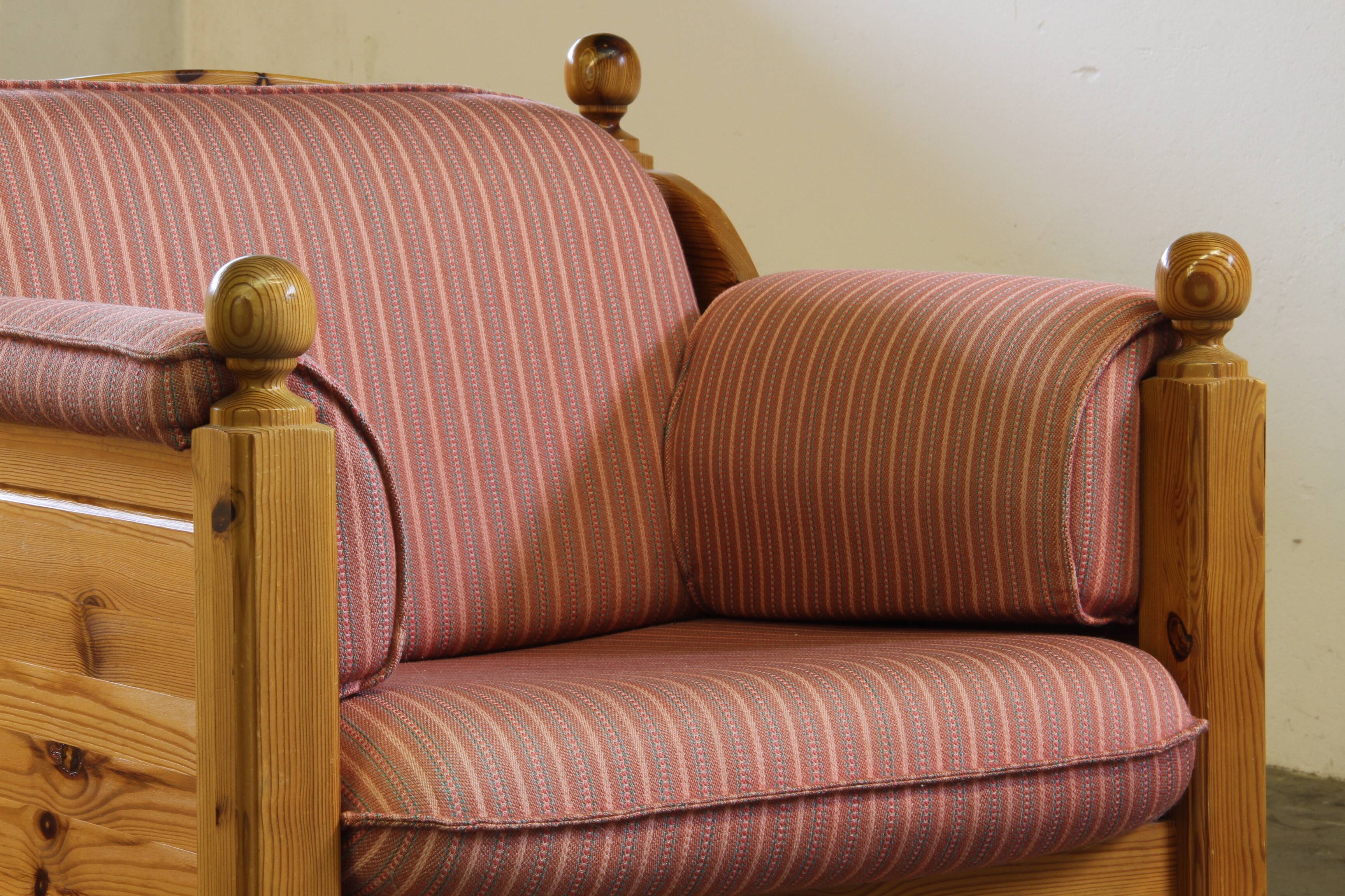 Vintage mid-century Danish pine lounge chair, 1970s