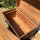 19th-century curved antique wooden chest