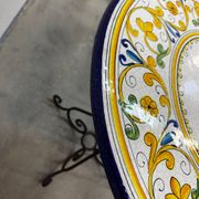 Outdoor table signed Grandi Maioliche Ficola hand-painted Italy