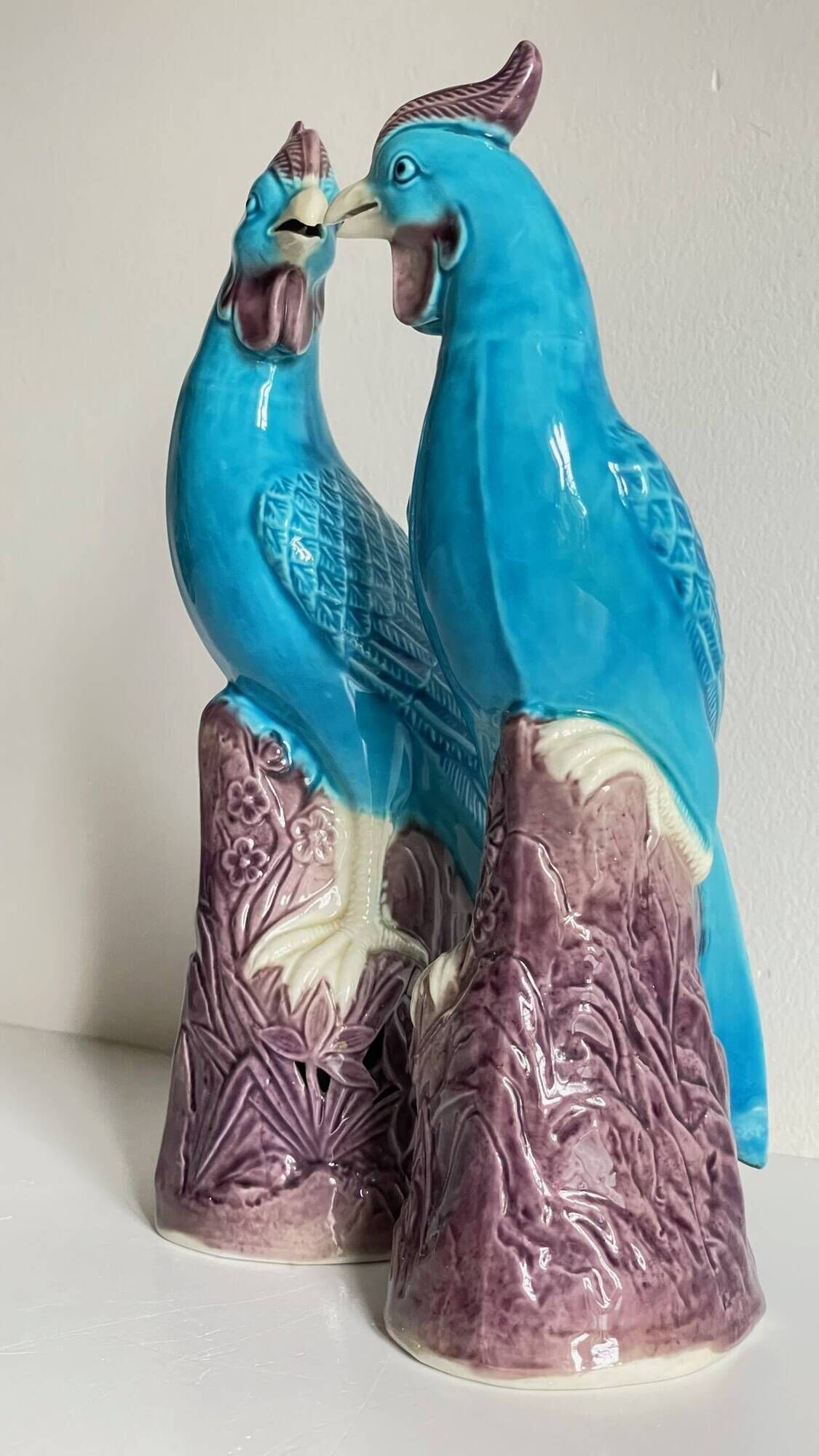 Pair of phenix birds chinese porcelain early 20th century
