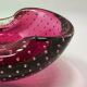 1960s mid-century pink ashtray or catchall in bullicante Murano glass by Flavio Poli
