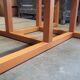 Modernist vintage square coffee table, in wood and old glass