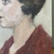 Old painting, profile portrait of a woman 1930s