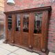 Large oak pharmacy display cabinet