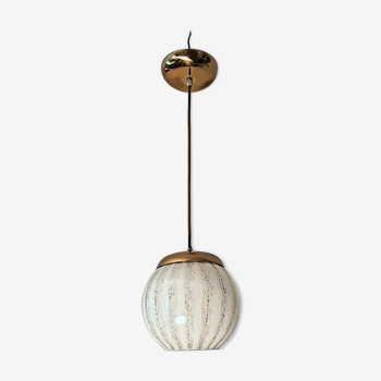 Murano glass from the 1970s glass pendant lamp with shades in beige, green and grey