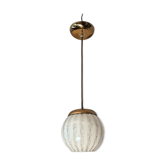 Murano glass from the 1970s glass pendant lamp with shades in beige, green and grey