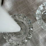 Pair of glass candle holders