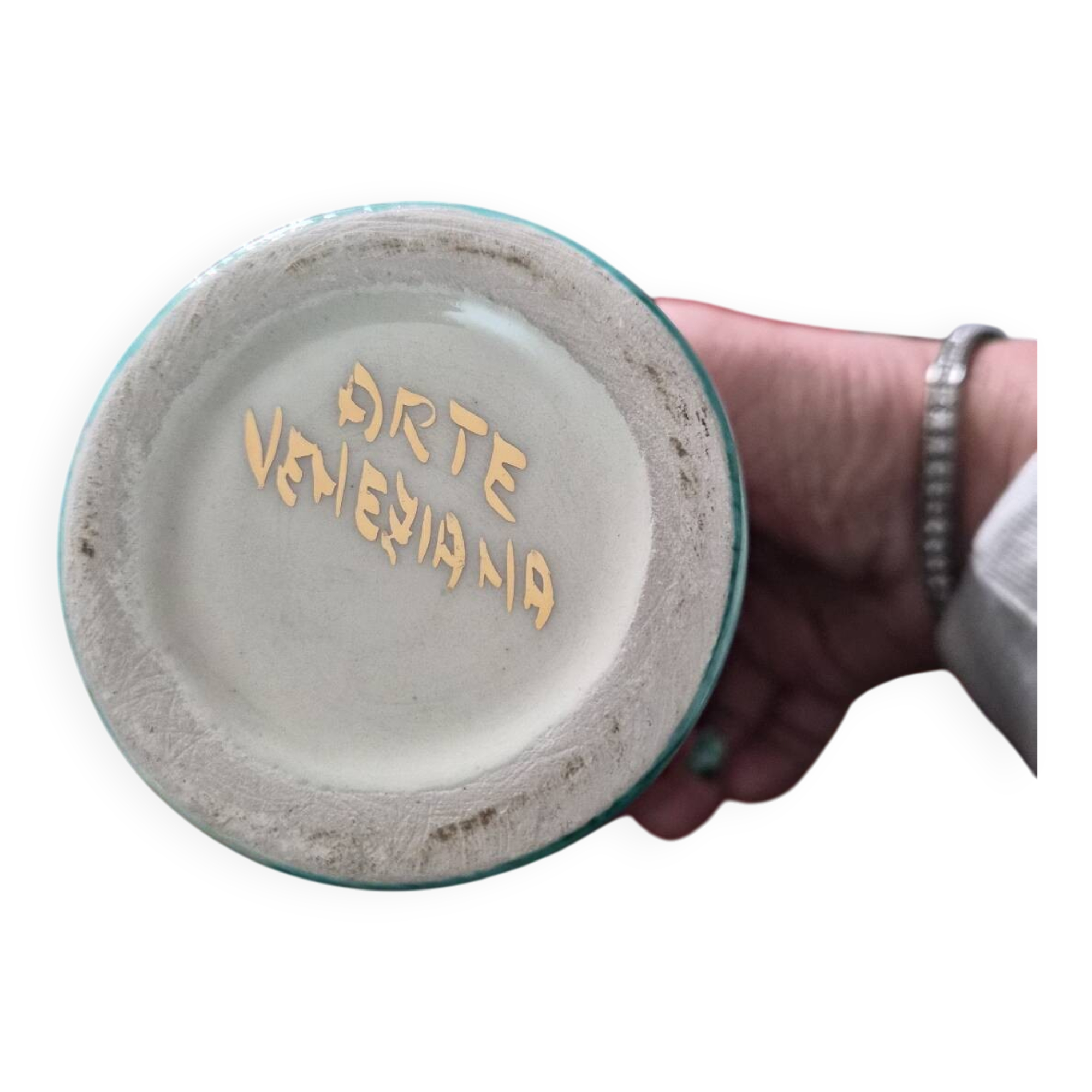 decorative ceramic pitcher, signed "Arte Veneziana"