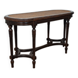 Caned piano bench