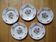 Kg luneville "réverbère" 5 flat plates earthenware hand-painted flowers ø25.5 cm